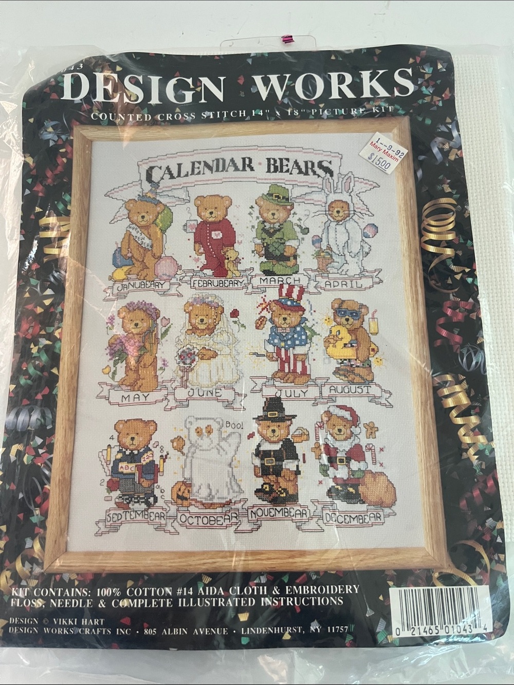 Design Works "Calendar Bears" Cross Stitch Kit - Multicolor